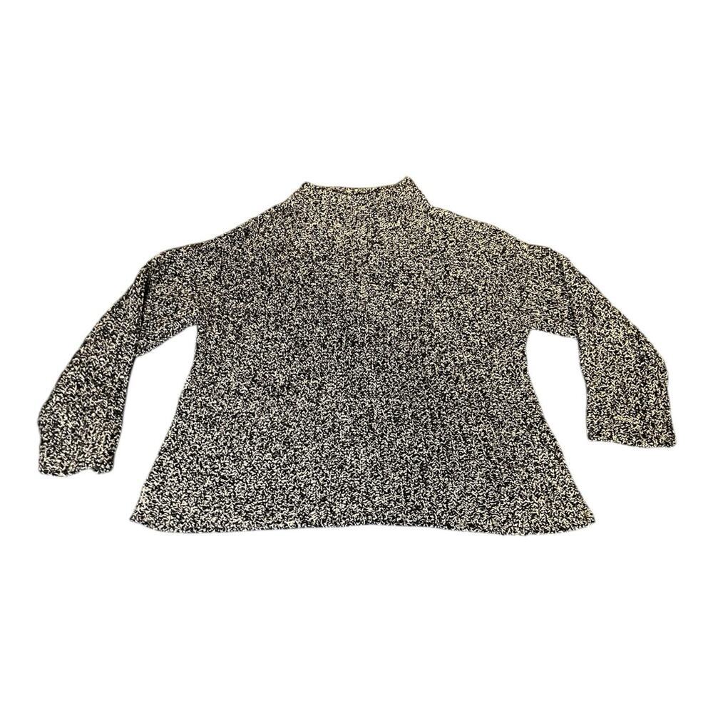 Eileen Fisher Womens Chunky Knit Black Organic Oversized Pullover Sweater Small